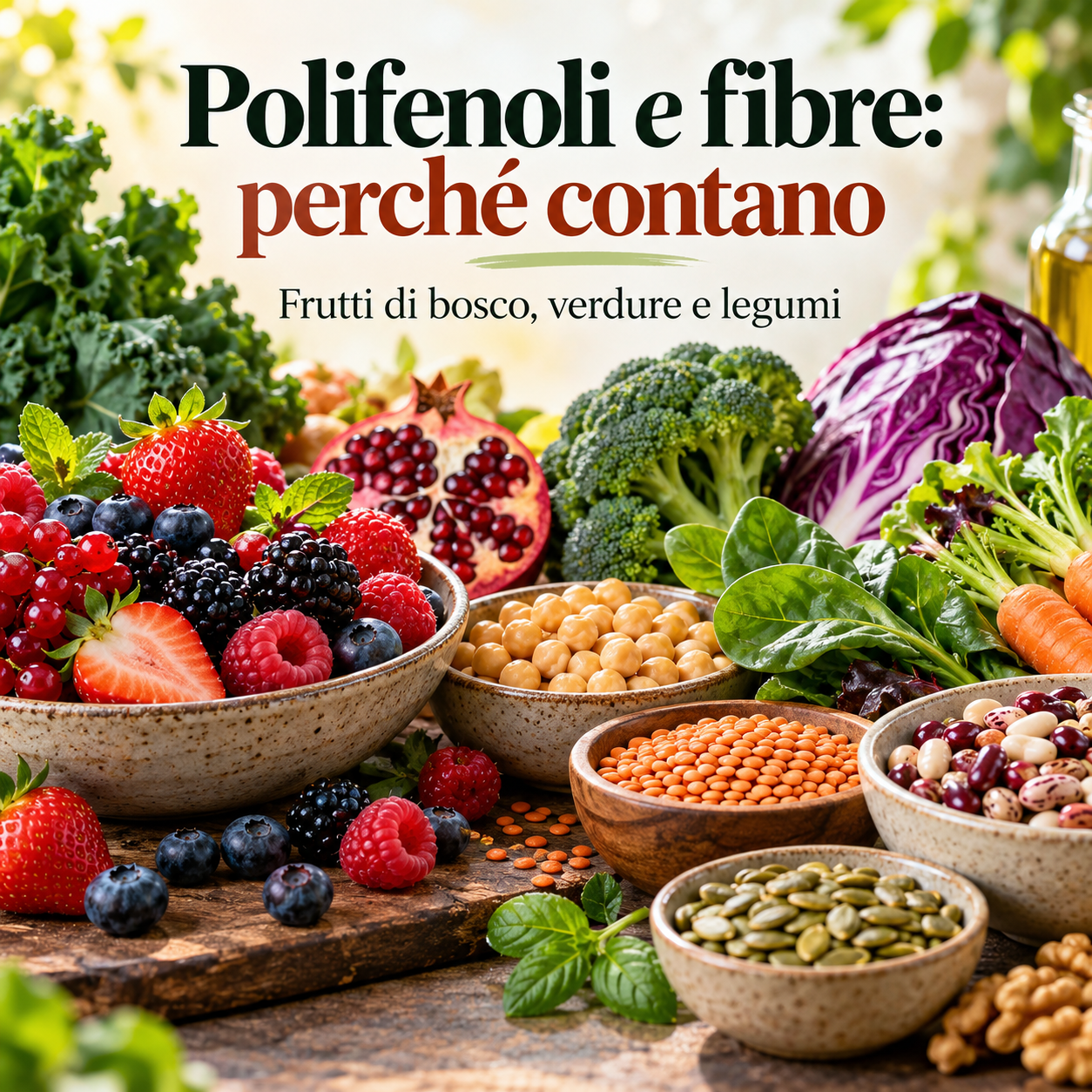 Frutta e alimenti vegetali ricchi di fibra e composti naturali